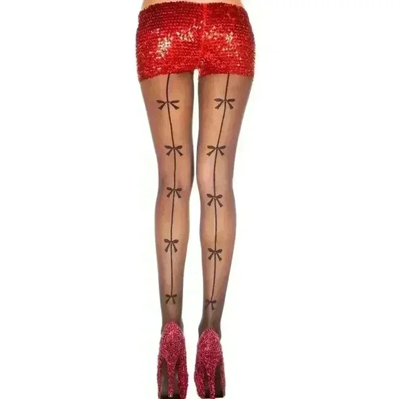 Spirit Halloween Accessories - Faux Bow Backseam Tights